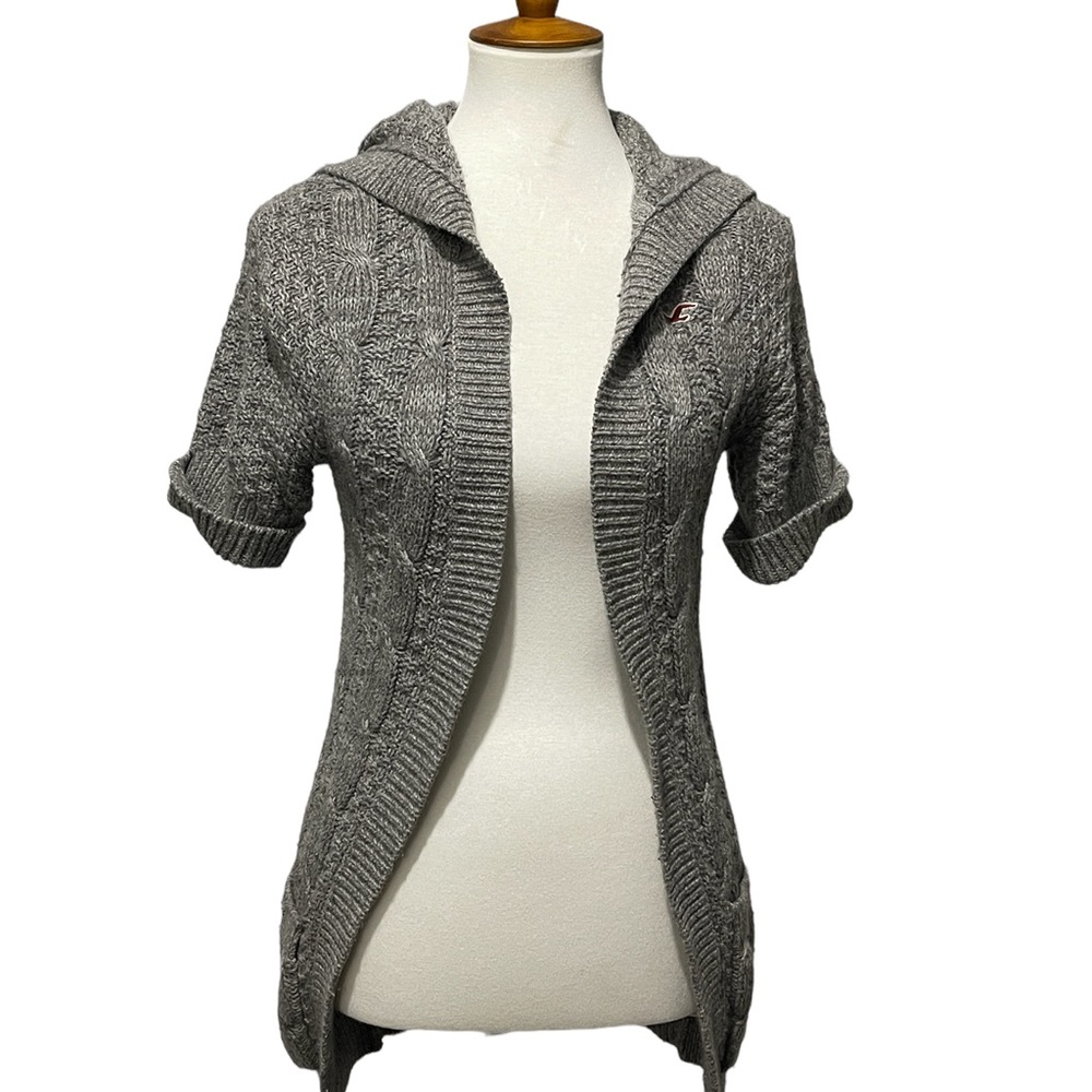 Hollister Gray Hooded Cardigan XS